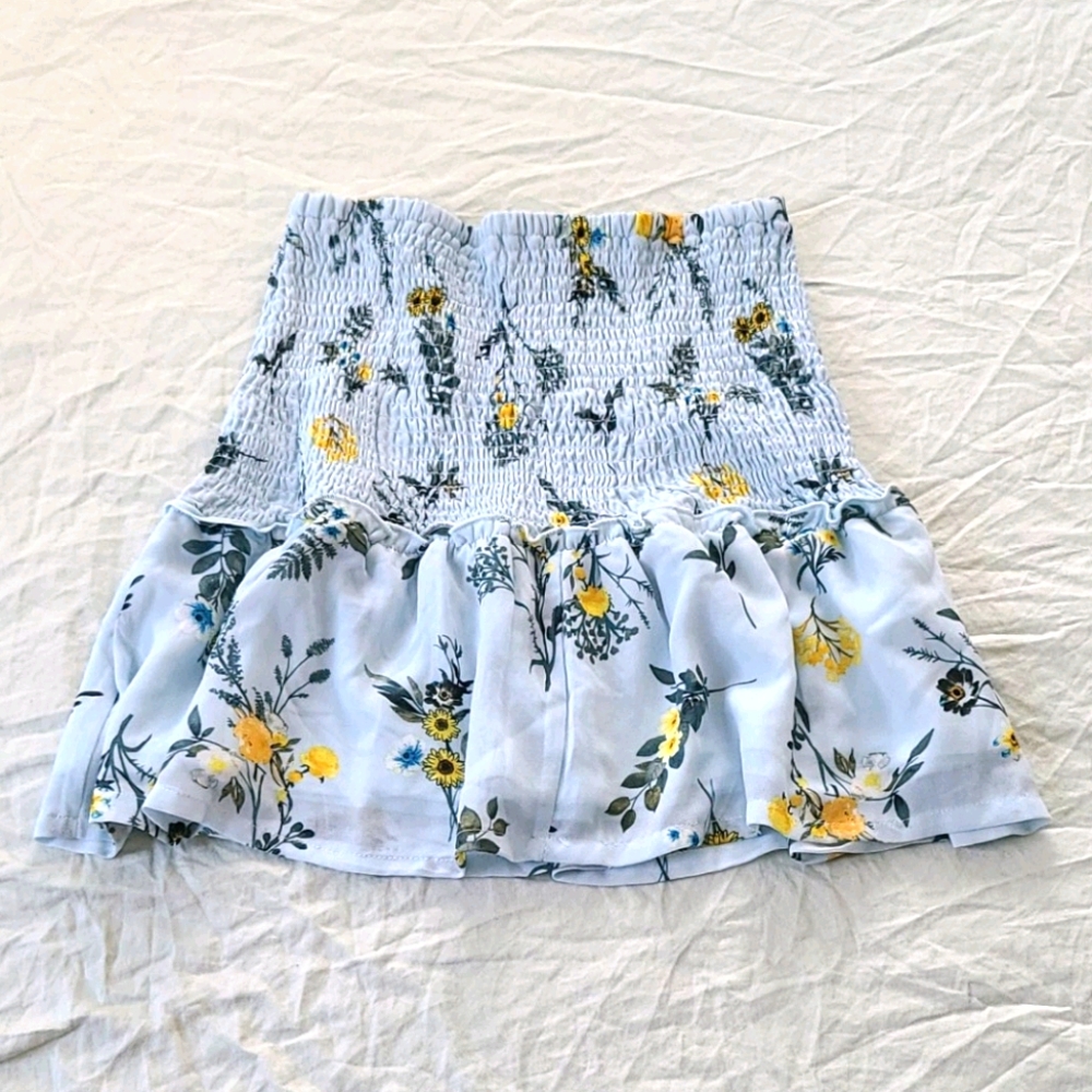 Floral Baby Blue Crop Top